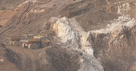 Heavy industry vehicle in the field